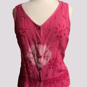 La Vina Pink embroidered top